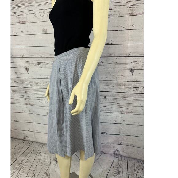LILITH pinstriped semi wrap midi linen mix skirt size small - Picture 5 of 12